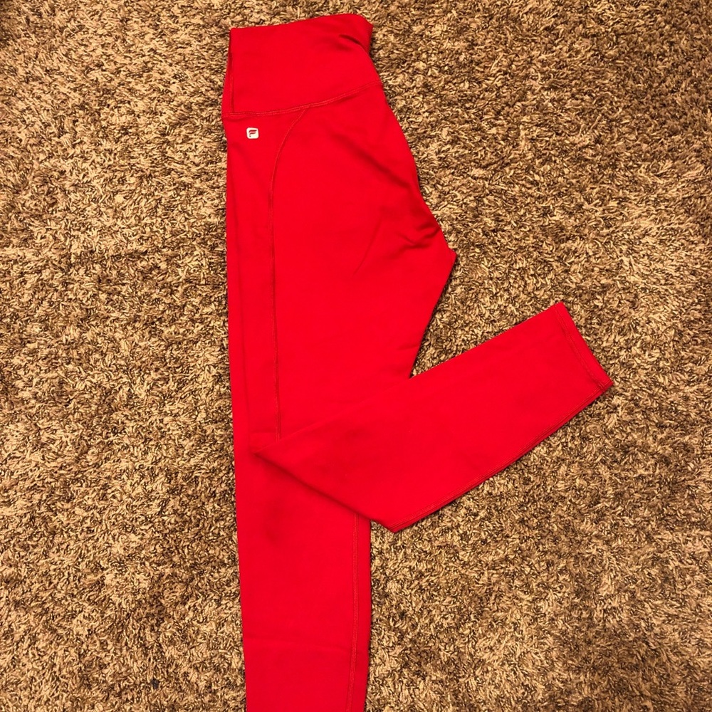 NEW Fabletics PowerHold Leggings 7/8 RED